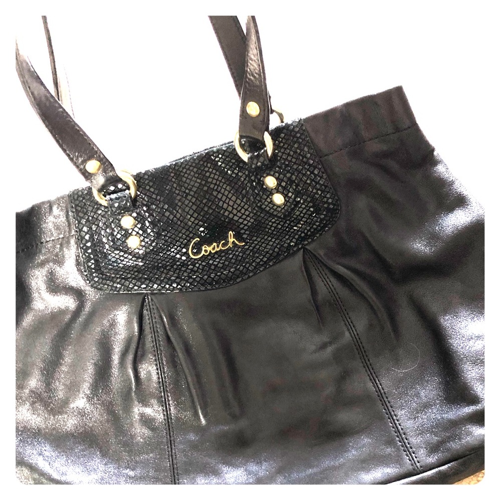 Gently used black Coach bag